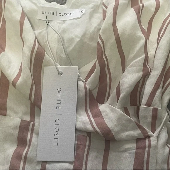 White Closet striped wrap dress size XS new with tags - Picture 6 of 10